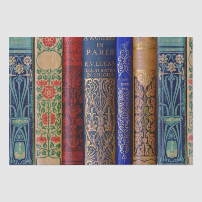 Papier Mousseline Beautiful Book Spines (Paris) Découpage (Recto)