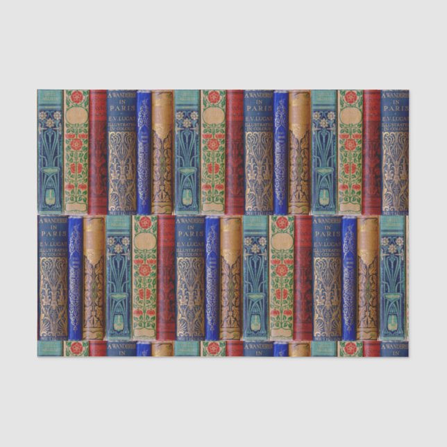 Papier Mousseline Beautiful Book Spines (Paris) Découpage (Recto)