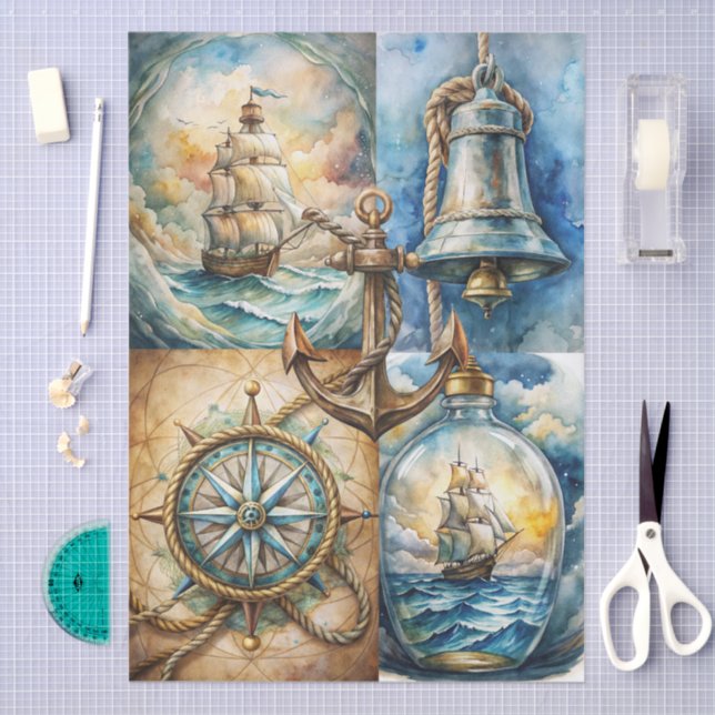 Papier Mousseline Beautiful Nautical Themed Decoupage (Artisanat)