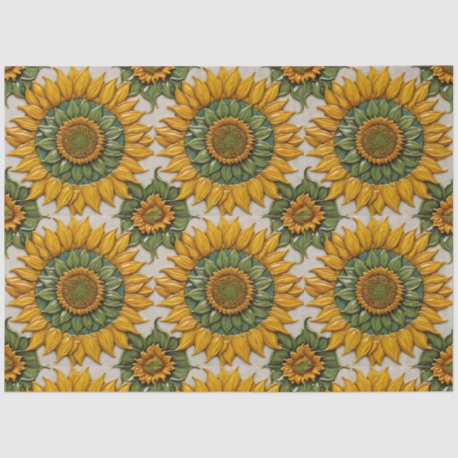 Papier Mousseline Beautiful Sunflowers Popular Collection (Recto)