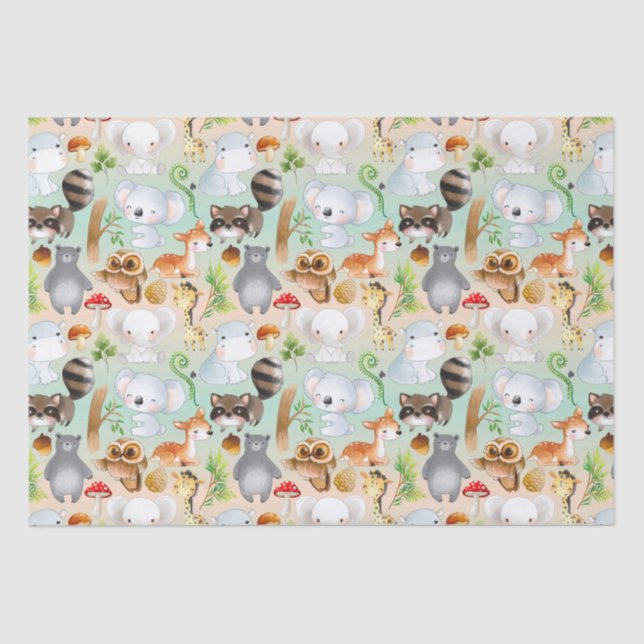 Papier Mousseline Bébé Animaux (Recto)