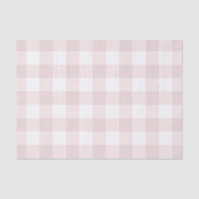 Papier Mousseline Bébé clair rose Peachy Tartan Plaid Motif Imprimer (Recto)