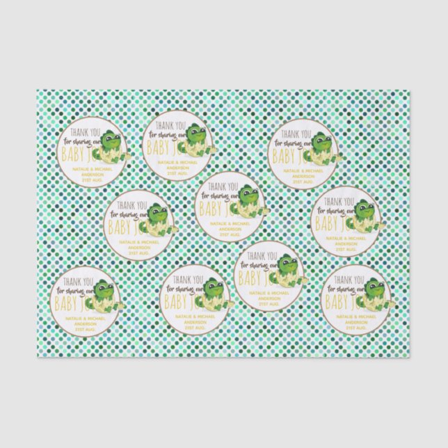 Papier Mousseline Bébé Dinosaure Hatching Egg Cute Garçons Filles Do (Recto)