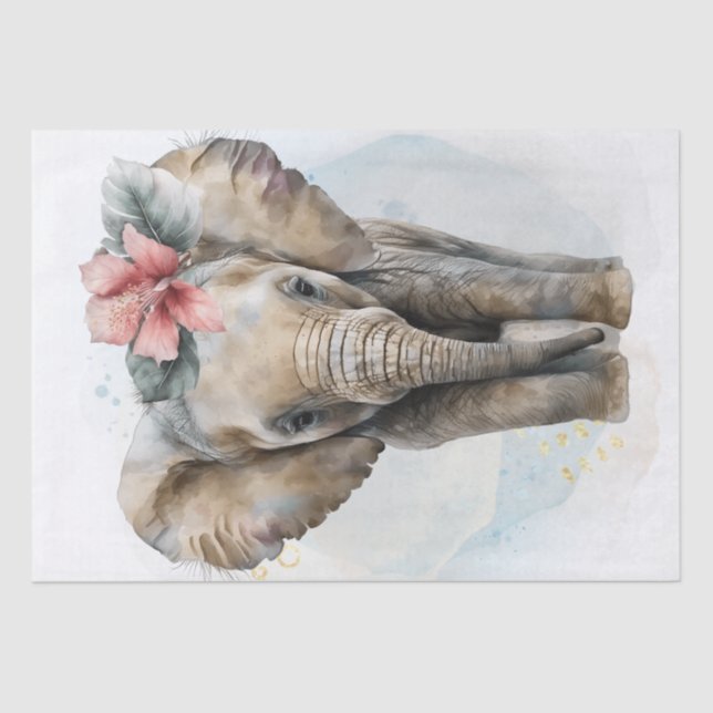 Papier Mousseline Bébé Eléphant mignon (Recto)