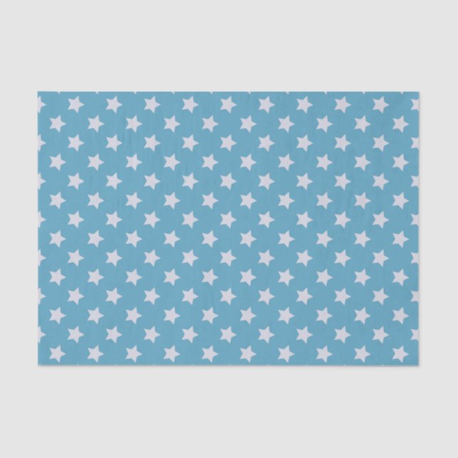 Papier Mousseline Bébé mignon bleu étoile gris clair Répéter Motif (Recto)