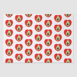 Papier Mousseline Bébé mignon Dessin Avocado Dans Le Coeur Rouge