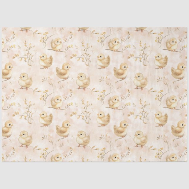Papier Mousseline Bébé mignon Motif d'aquarelle rose (Recto)