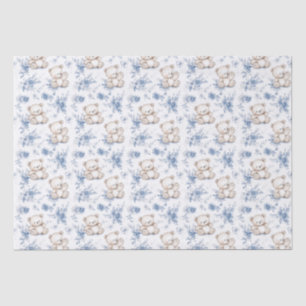 Papier Mousseline Bébé mignon ours et baby shower