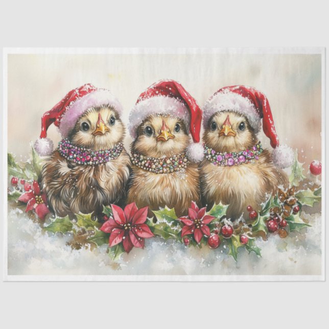 Papier Mousseline Bébé Noël Chicks (Recto)