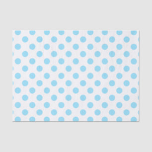 Papier Mousseline Bébé pois bleu et blanc
