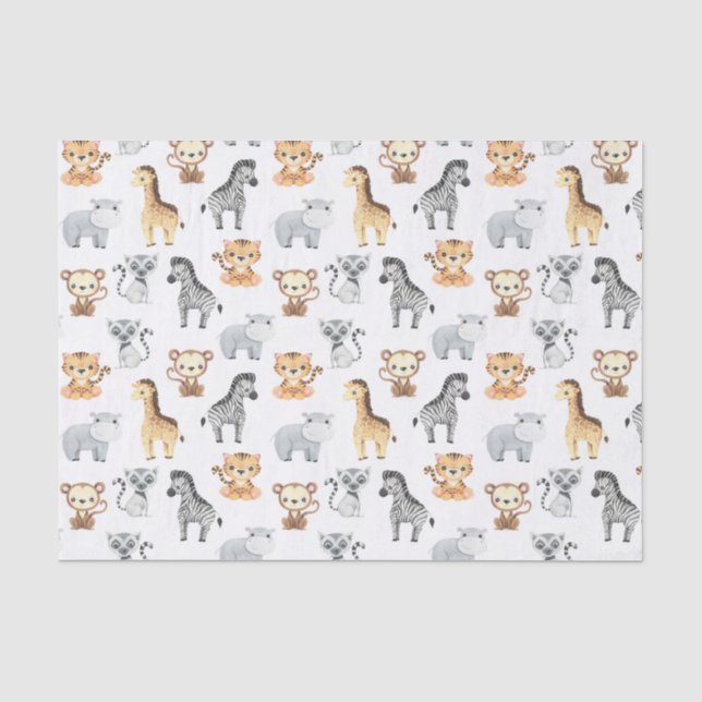Papier Mousseline Bébés mignons animaux (Recto)