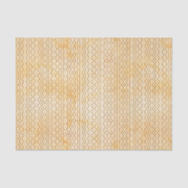 Papier Mousseline Beige chic et motif géométrique aztèque d'or de (Recto)
