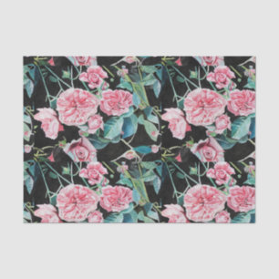Papier Mousseline Belle Ancienne Roses Roses Roses Roses Tissu Envel