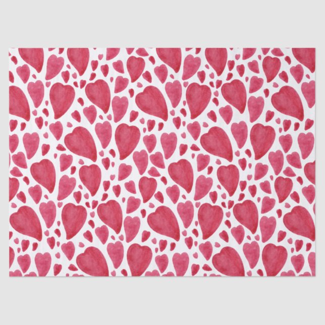 Papier Mousseline Belle aquarelle Coeur  (Recto)