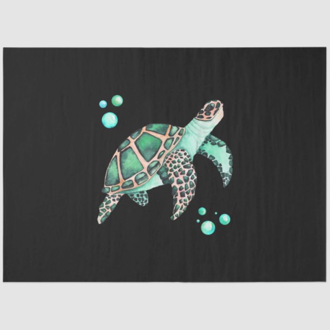 Papier Mousseline Belle aquarelle de la tortue marine (Recto)