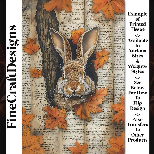Papier Mousseline Belle Automne Peeeeking Rabbit Ephemera BK6 Découp (Créateur téléchargé)