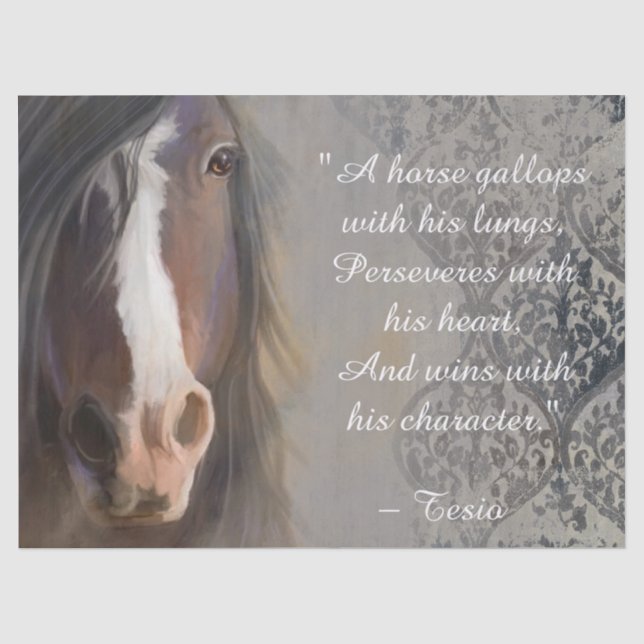 Papier Mousseline Belle Citation Inspirationnelle Cheval (Recto)