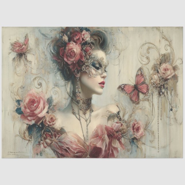 Papier Mousseline Belle collection de beauté Roses (Recto)