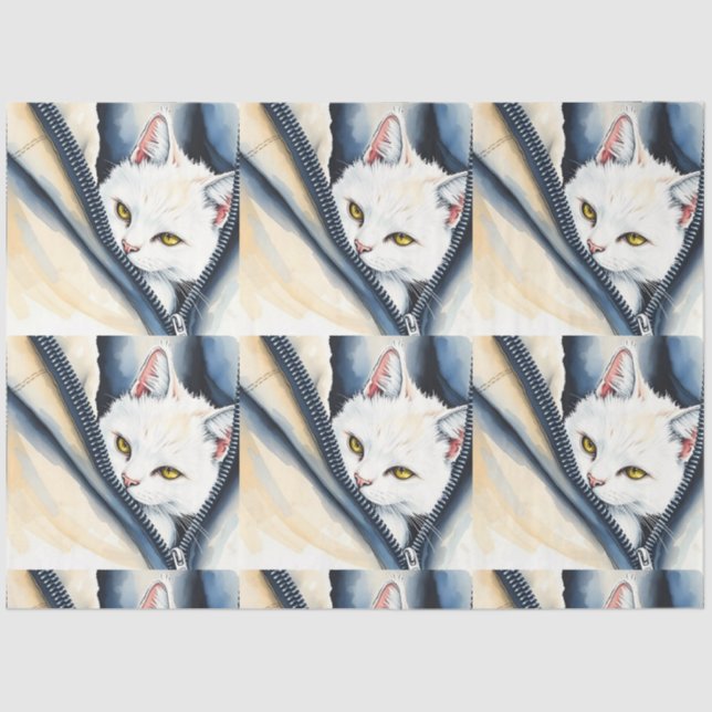 Papier Mousseline Belle collection de chats d'aquarelle moderne mign (Recto)