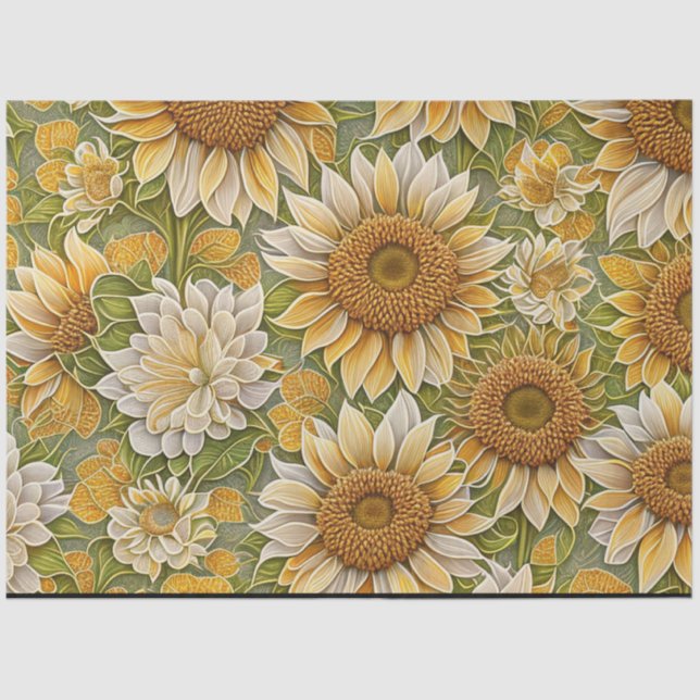 Papier Mousseline Belle collection de tournesol moderne (Recto)