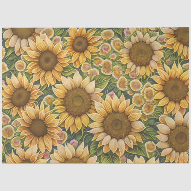 Papier Mousseline Belle collection de tournesol tendance (Recto)
