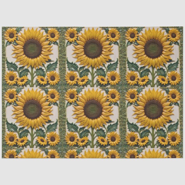 Papier Mousseline Belle collection de tournesols populaires (Recto)