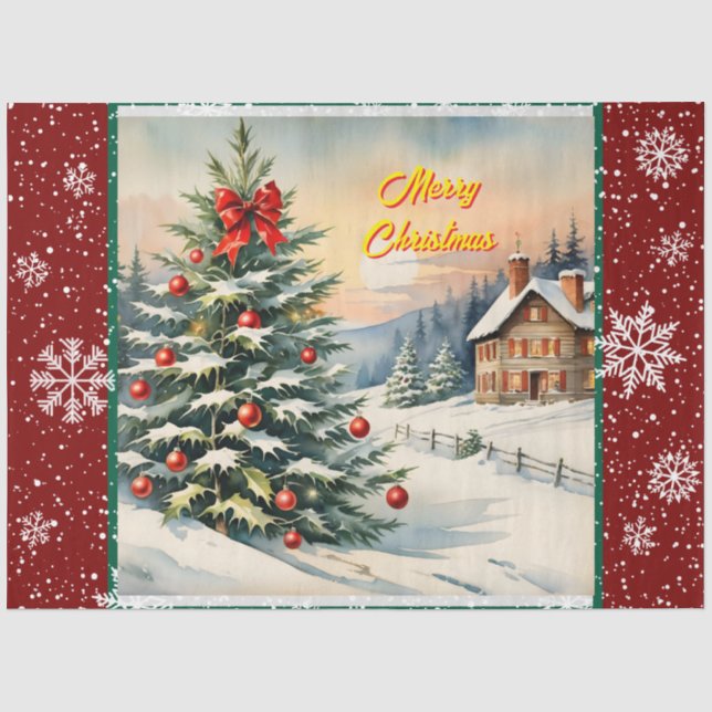 Papier Mousseline Belle collection moderne Festive de Noël (Recto)