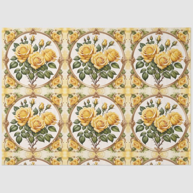 Papier Mousseline Belle collection tendance de rose jaune (Recto)