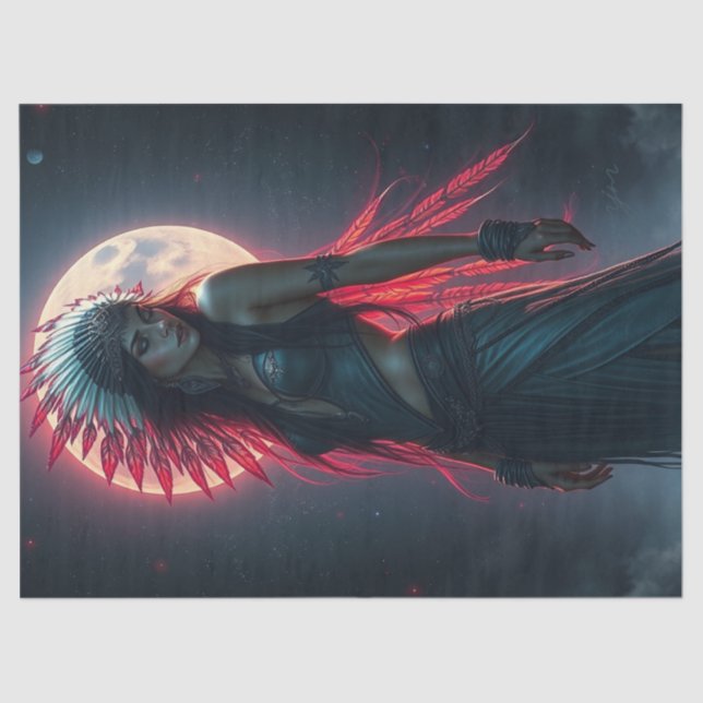 Papier Mousseline Belle décomposition de la femme amérindienne (Recto)