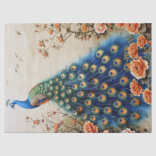 Papier Mousseline Belle Découpage de paon floral
