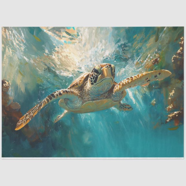 Papier Mousseline Belle Découpage de tortue de mer (Recto)