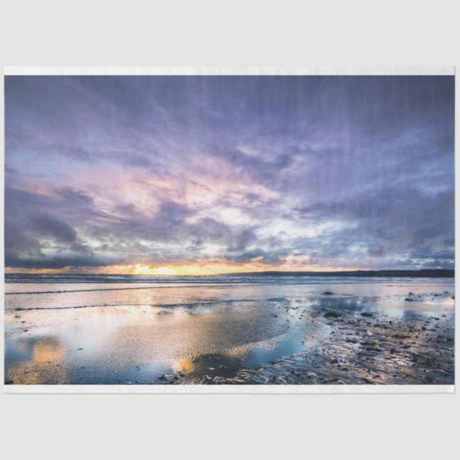 Papier Mousseline Belle Découpage Ocean Sunset 20x30 (Recto)