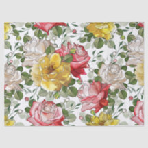 Belle encre aquarelle Roses Rouges Jaunes