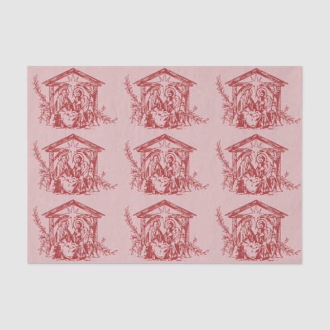 Papier Mousseline Belle Nativité rouge (Recto)