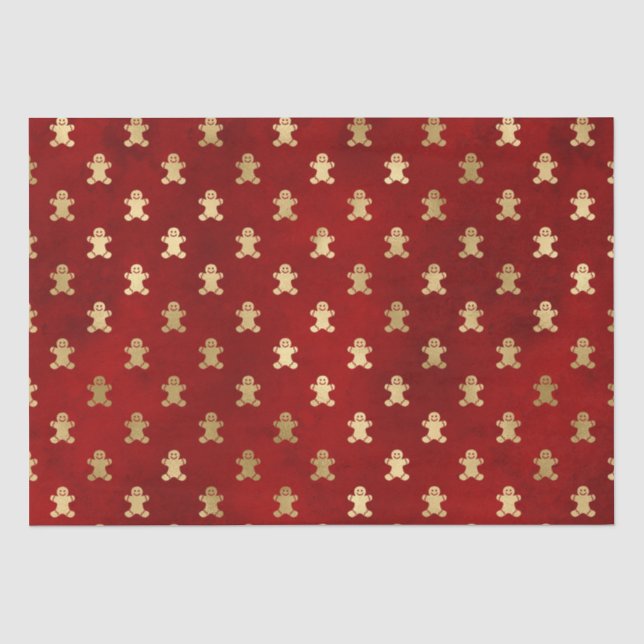 Papier Mousseline Belle or rouge pain d'épices biscuit élégant Noël (Recto)