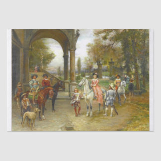 Papier Mousseline Belle peinture d'une 17ème scène de C pour le