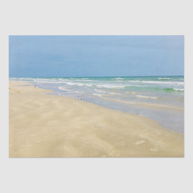 Papier Mousseline Belle plage de sable de bord de mer Photographie (Recto)