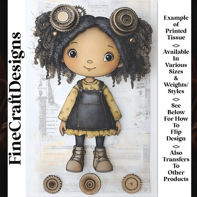 Papier Mousseline Belle poupée de vapeur afro-américaine AM2 Découpa (Créateur téléchargé)