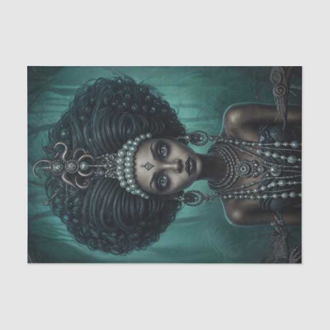 Papier Mousseline Belle reine Voodoo afro-américaine (Recto)