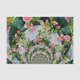 Papier Mousseline Belle roses roses rouges rétro aquarelle fleurie