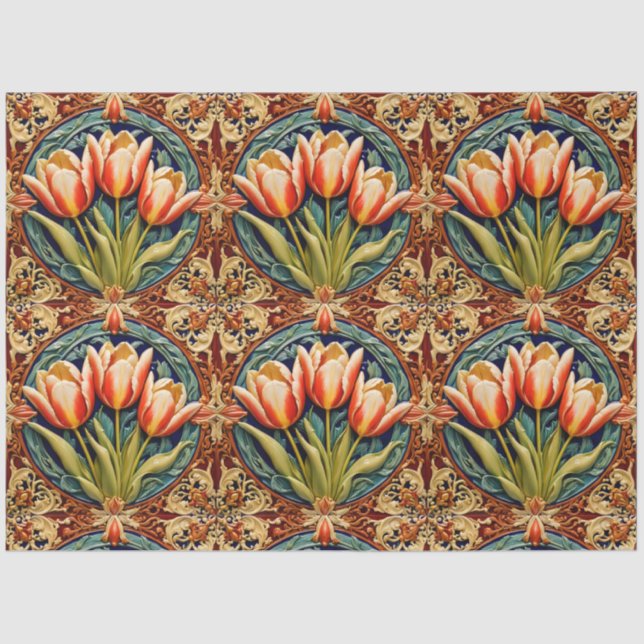 Papier Mousseline Belle Tulipes Collection moderne (Recto)