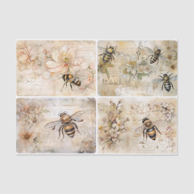 Papier Mousseline Belles abeilles (Recto)