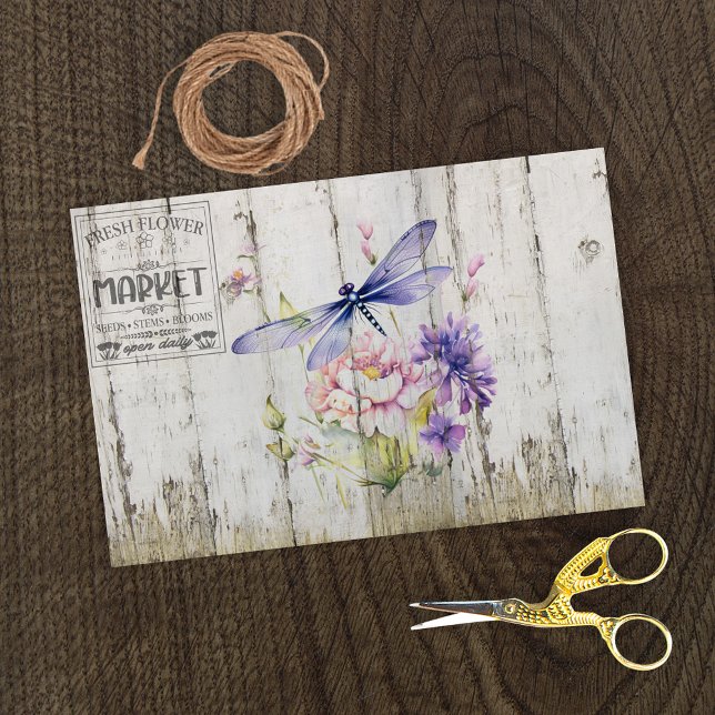 Papier Mousseline Belles fleurs de libellules de lavande (Créateur téléchargé)