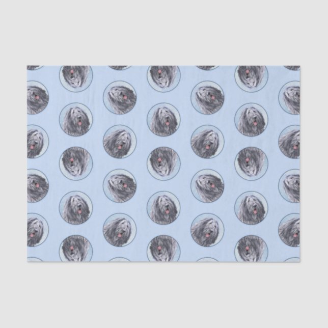 Papier Mousseline Bergamasco Sheepdog Shepherd Peinture Chien mignon (Recto)