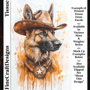 Papier Mousseline Berger Allemand Cow-boy Sheriff Chien DP2R Découpa