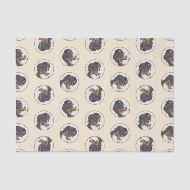 Papier Mousseline Bernese Mountain Dog Berner Peinture de mignons an (Recto)