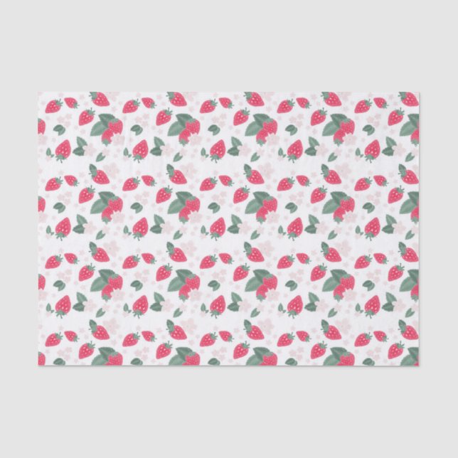 Papier Mousseline Berry Sweet Motif de fraises (Recto)