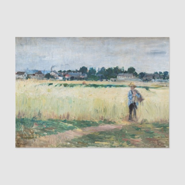 Papier Mousseline Berthe Morisot - Dans le champ de blé à Gennevilli (Recto)