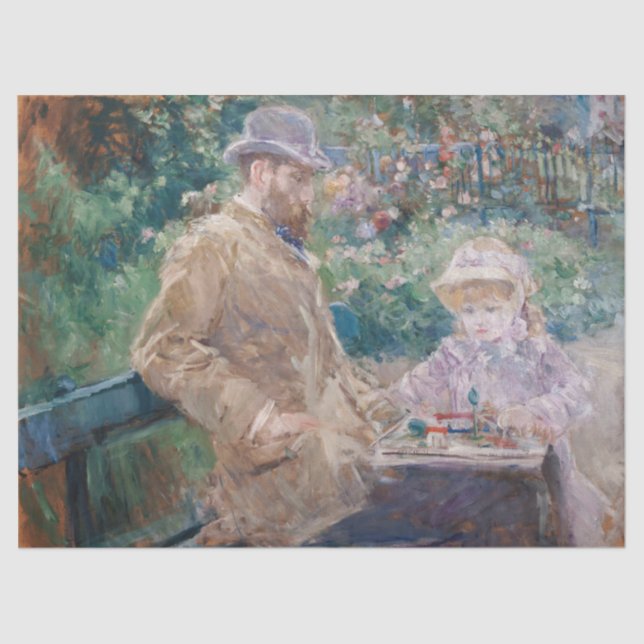 Papier Mousseline Berthe Morisot - Eugene Manet avec sa fille (Recto)