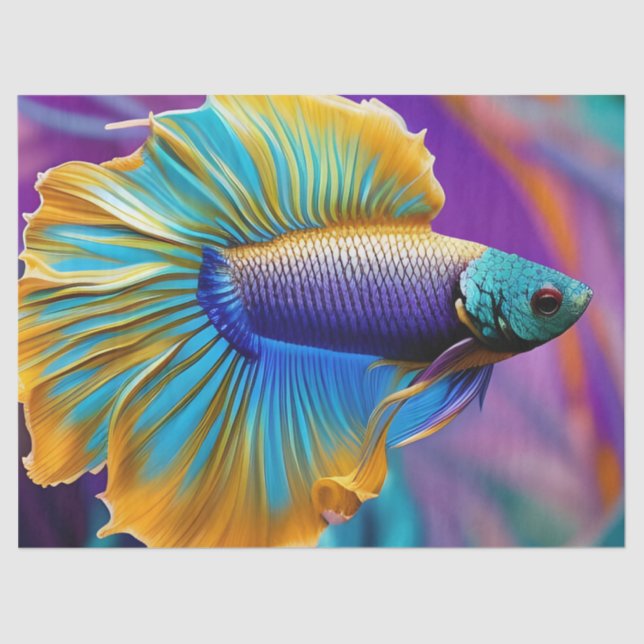 Papier Mousseline Betta Fish, or bleu violet (Recto)